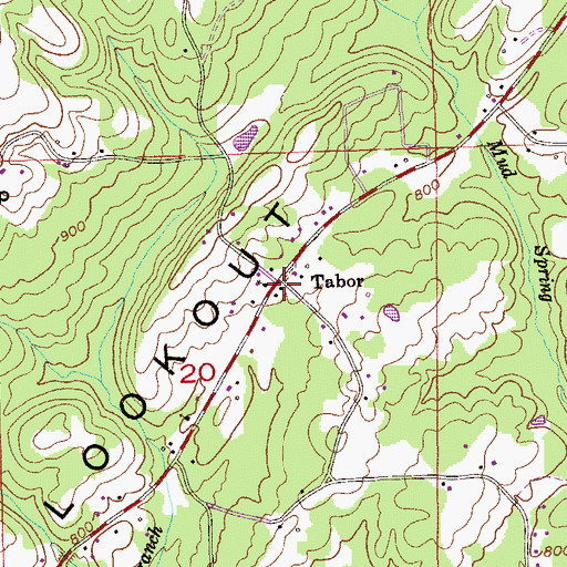 Topographic Map of Tabor, AL