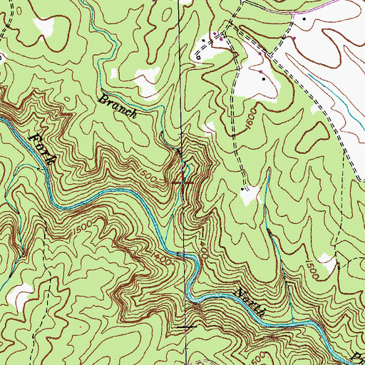 Topographic Map of Barger Branch, TN