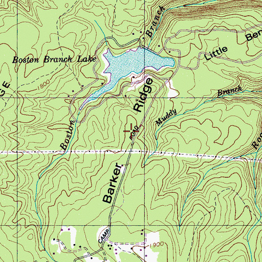Topographic Map of Barker Ridge, TN