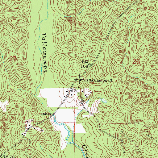 Topographic Map of Tailawampa Church, AL