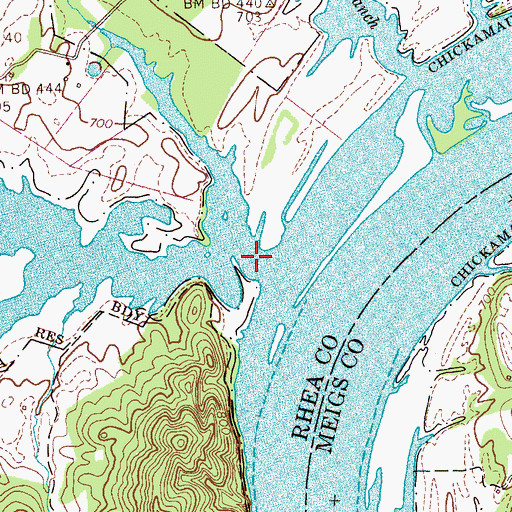 Topographic Map of Barley Branch, TN