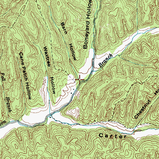 Topographic Map of Barn Hollow, TN