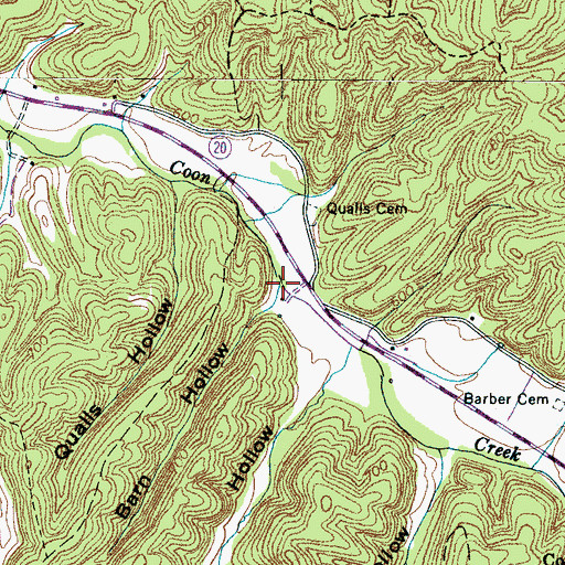 Topographic Map of Barn Hollow, TN