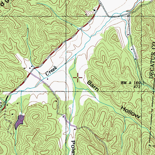 Topographic Map of Barn Hollow, TN
