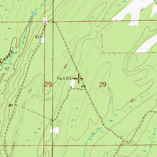 Topographic Map of Tait Cemetery, AL