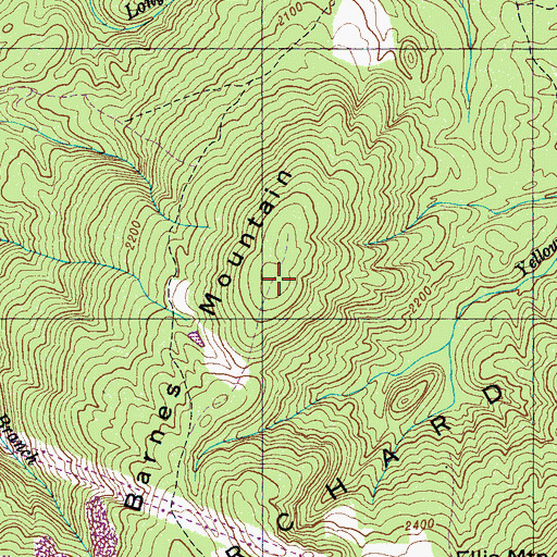 Topographic Map of Barnes Mountain, TN