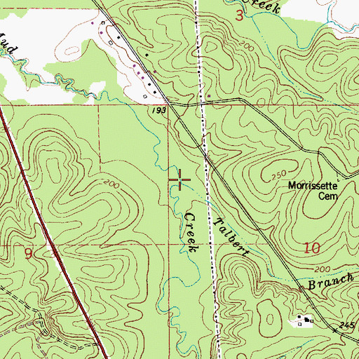Topographic Map of Talbert Branch, AL