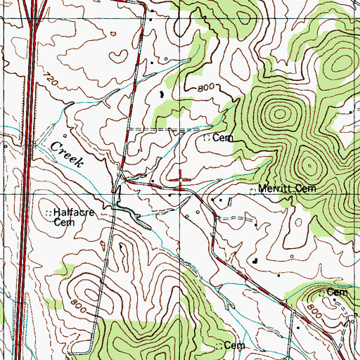 Topographic Map of Barnett School, TN