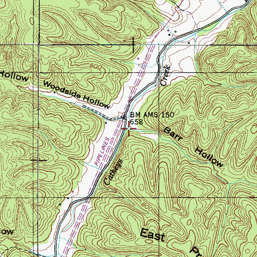 Topographic Map of Barr Hollow, TN