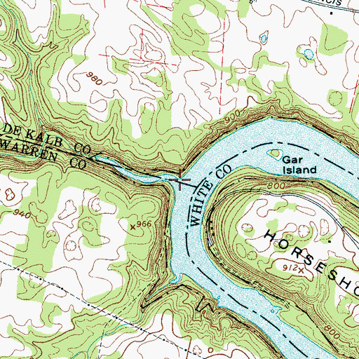 Topographic Map of Barren Creek, TN