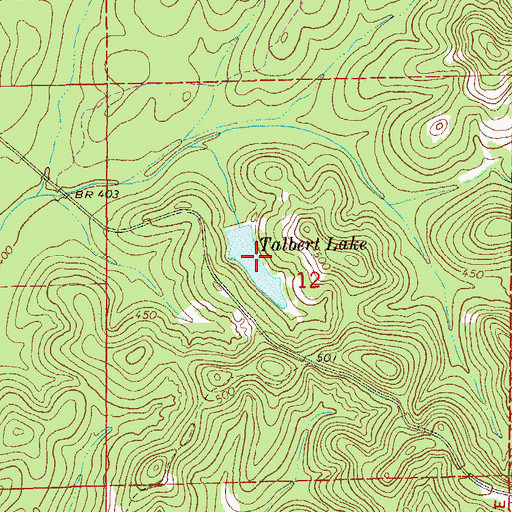 Topographic Map of Talbert Lake, AL