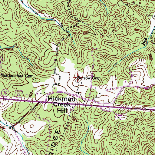 Topographic Map of Barrow Cemetery, TN