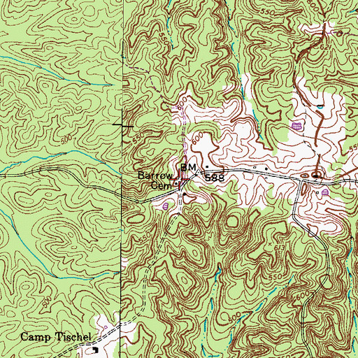 Topographic Map of Barrow Cemetery, TN