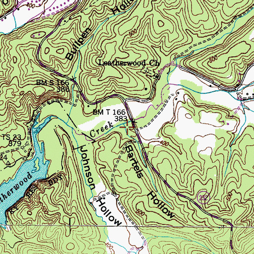 Topographic Map of Bartels Hollow, TN
