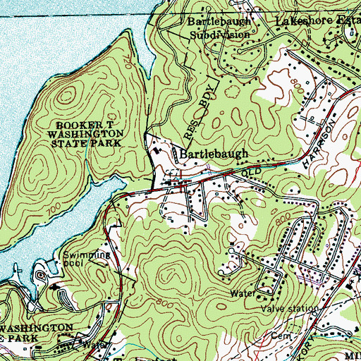 Topographic Map of Bartlebaugh, TN