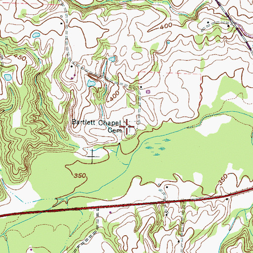 Topographic Map of Bartlett Chapel Cemetery, TN