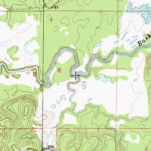 Topographic Map of Tallahatta Creek, AL
