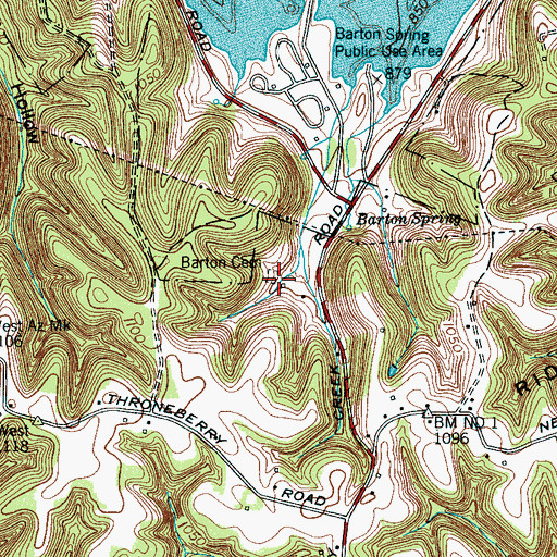 Topographic Map of Barton Cemetery, TN