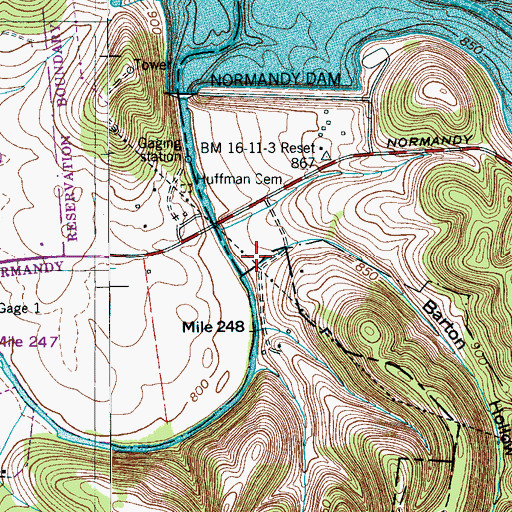 Topographic Map of Barton Hollow, TN