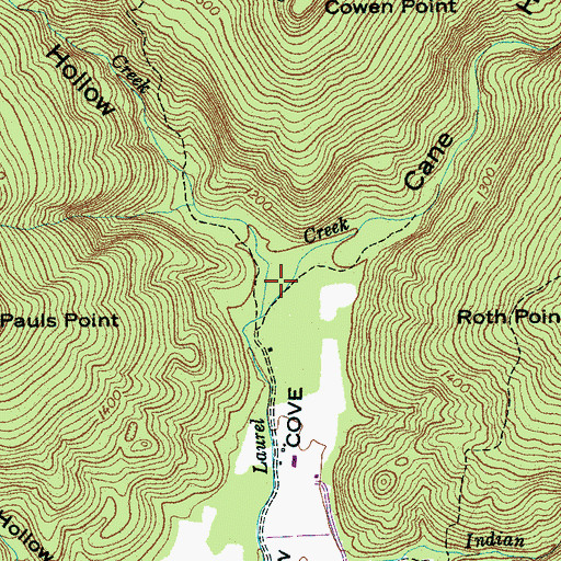Topographic Map of Basin Hollow, TN