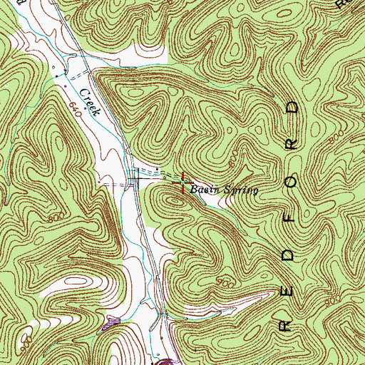 Topographic Map of Basin Spring, TN