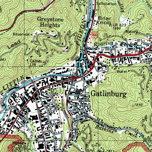 Topographic Map of Baskins Creek, TN