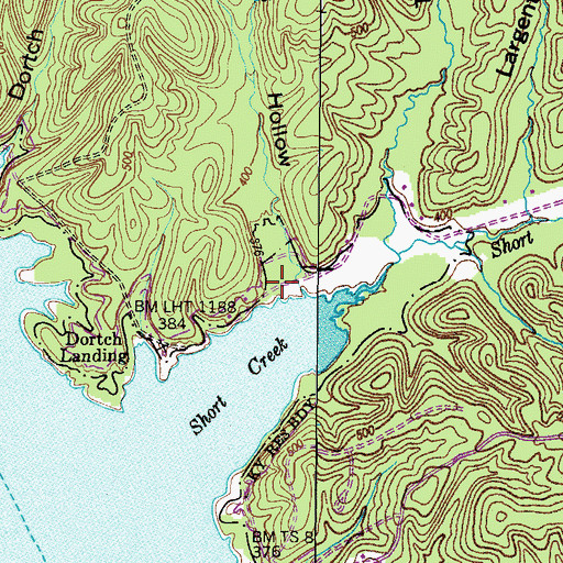 Topographic Map of Bass Hollow, TN