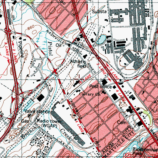 Topographic Map of Bassel School, TN