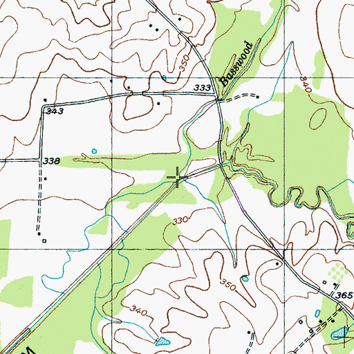 Topographic Map of Basswood Creek, TN