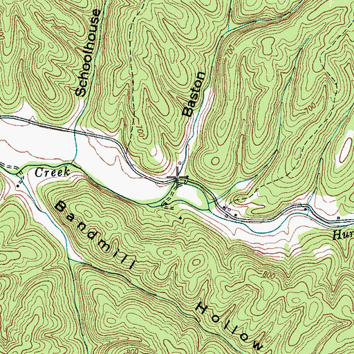 Topographic Map of Baston Hollow, TN