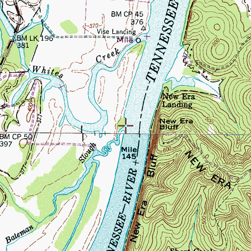 Topographic Map of Bateman Slough, TN