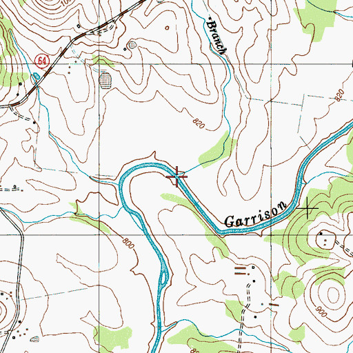 Topographic Map of Bates Branch, TN