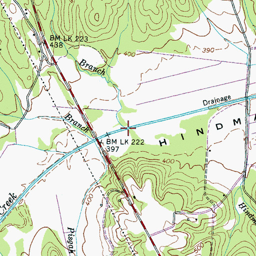 Topographic Map of Batey Branch, TN