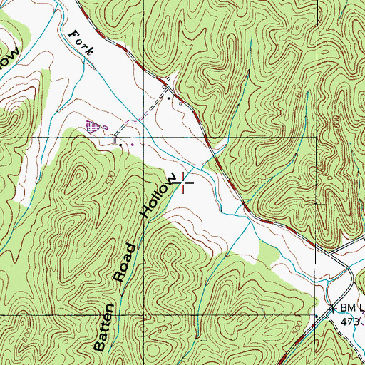 Topographic Map of Batten Road Hollow, TN