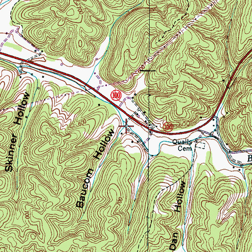 Topographic Map of Baucom Hollow, TN