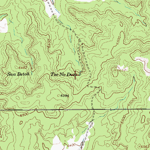 Topographic Map of Tse No Dozz, AZ