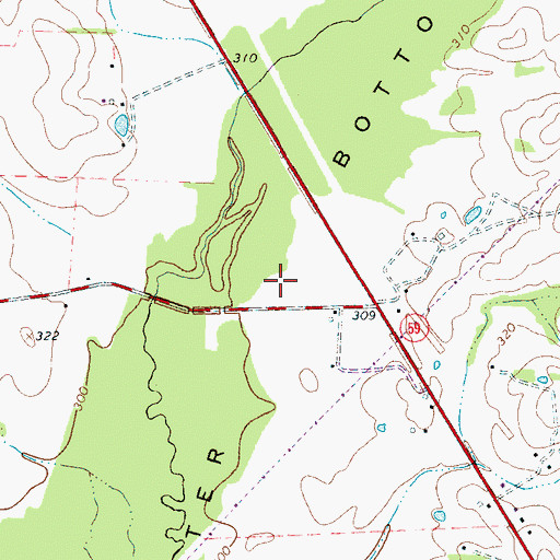 Topographic Map of Baxter Bottom, TN