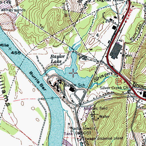 Topographic Map of Baylor Lake, TN