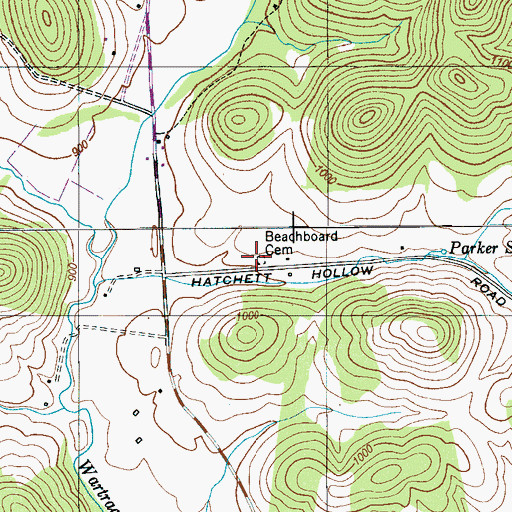 Topographic Map of Beachboard Cemetery, TN