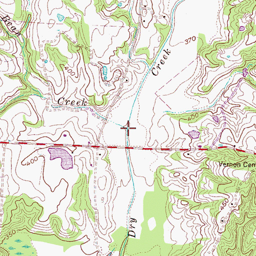 Topographic Map of Bean Creek, TN