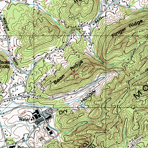 Topographic Map of Bean Ridge, TN
