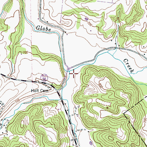 Topographic Map of Bear Creek, TN