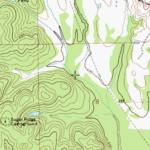 Topographic Map of Tan Creek, AL