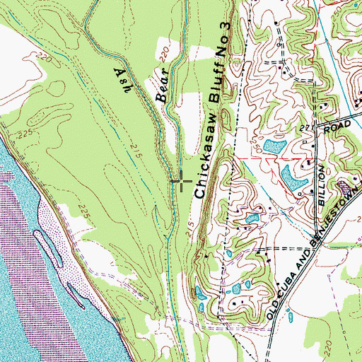 Topographic Map of Bear Creek, TN