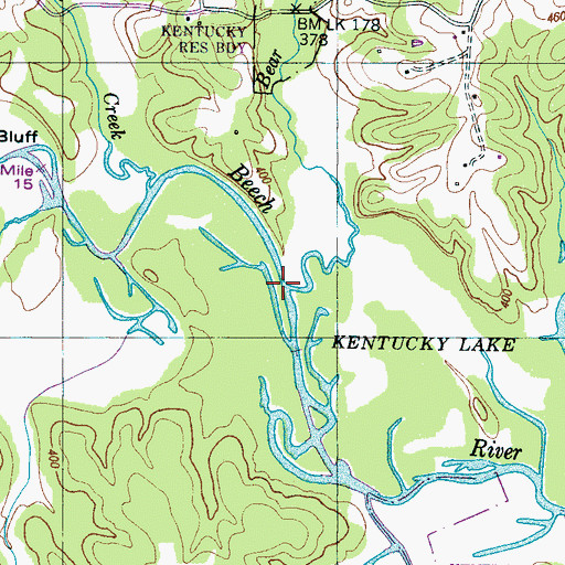 Topographic Map of Bear Creek, TN