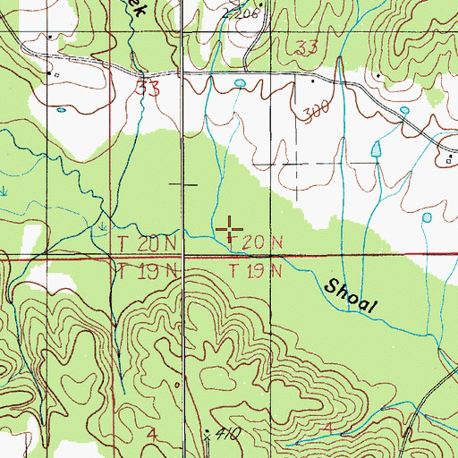 Topographic Map of Tan Trough Creek, AL