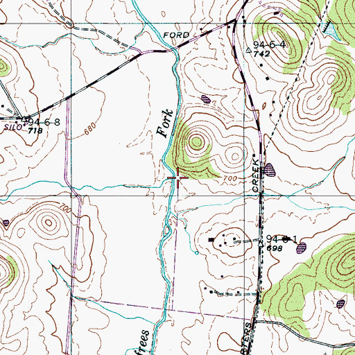 Topographic Map of Bear Creek, TN