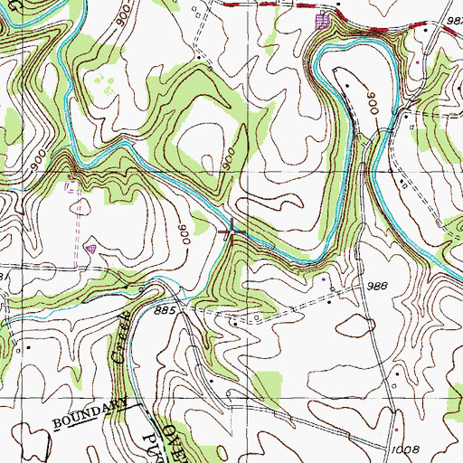 Topographic Map of Bear Creek, TN