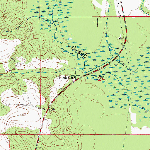 Topographic Map of Tank Church, AL