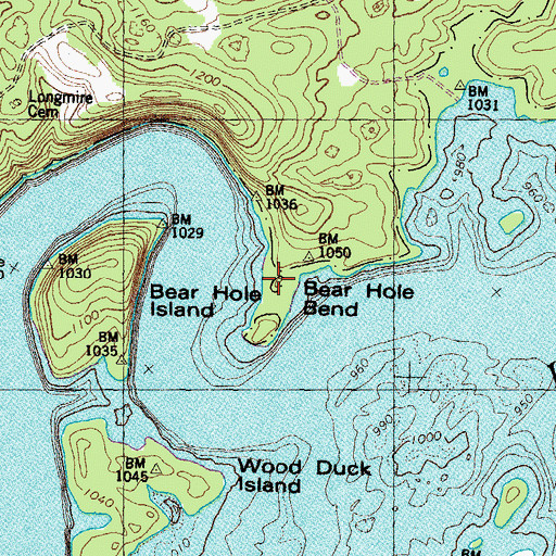 Topographic Map of Bear Hole Bend, TN
